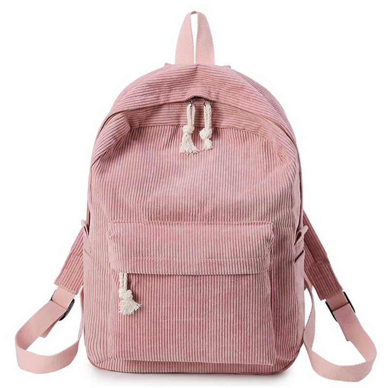 Plecak szkolny sztruksowy dla dziewczynki