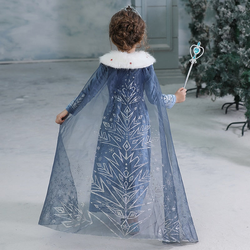 Elsa Kraina lodu Suknia z kożuszkiem