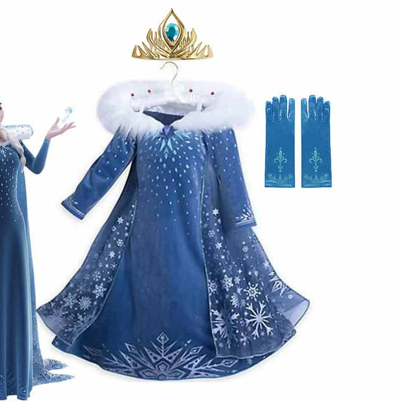 Zimowa sukienka z akcesoriami Elza Frozen Kraina Lodu