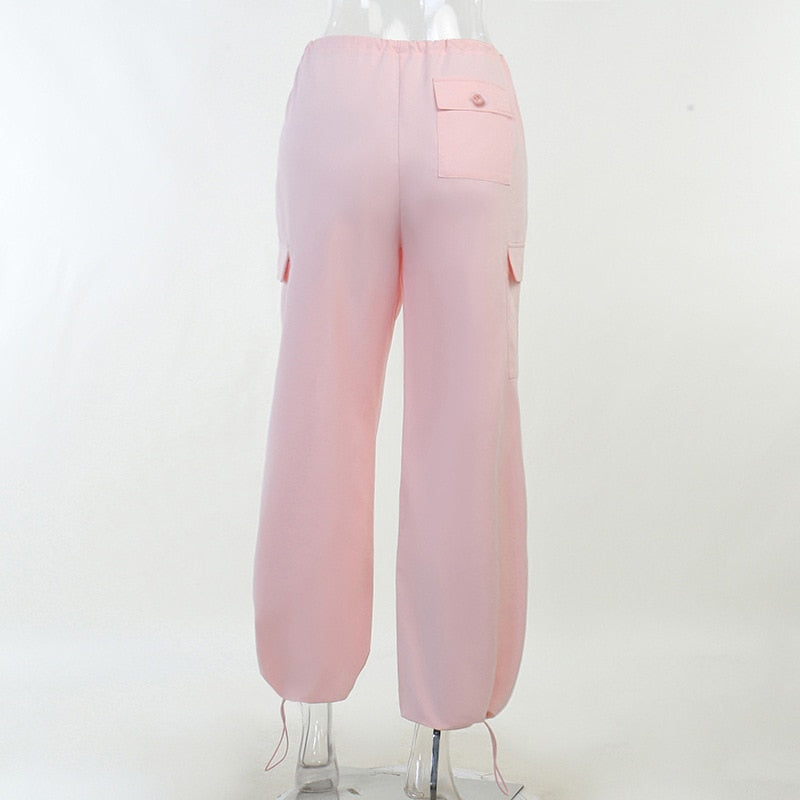 Spodnie różowe oversize damskie