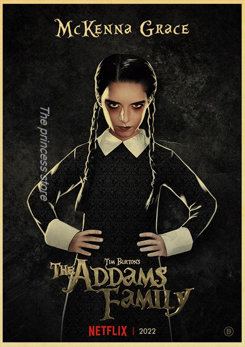 Plakat w retro stylu Wednesday Addams