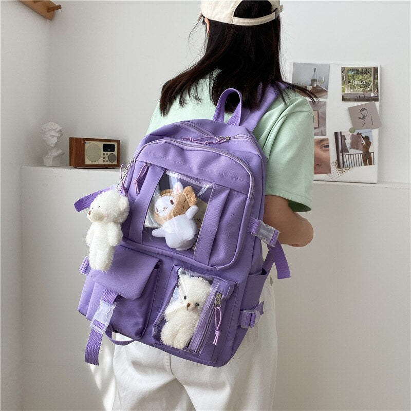 Śliczny pojemny plecak szkolny dla dziewczynek