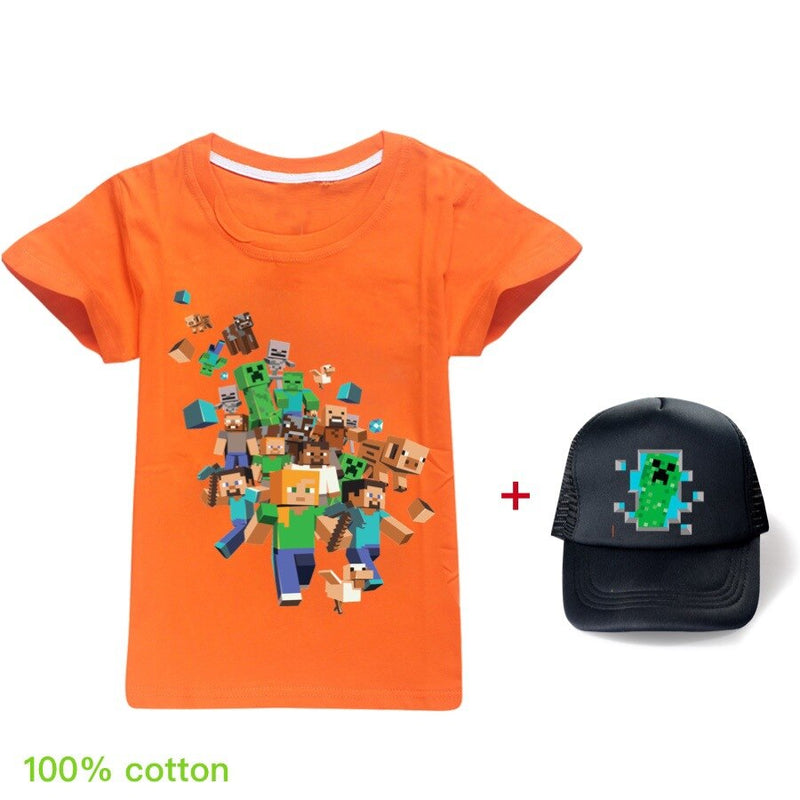 Dziecięca koszulka + czapka z daszkiem MINECRAFT
