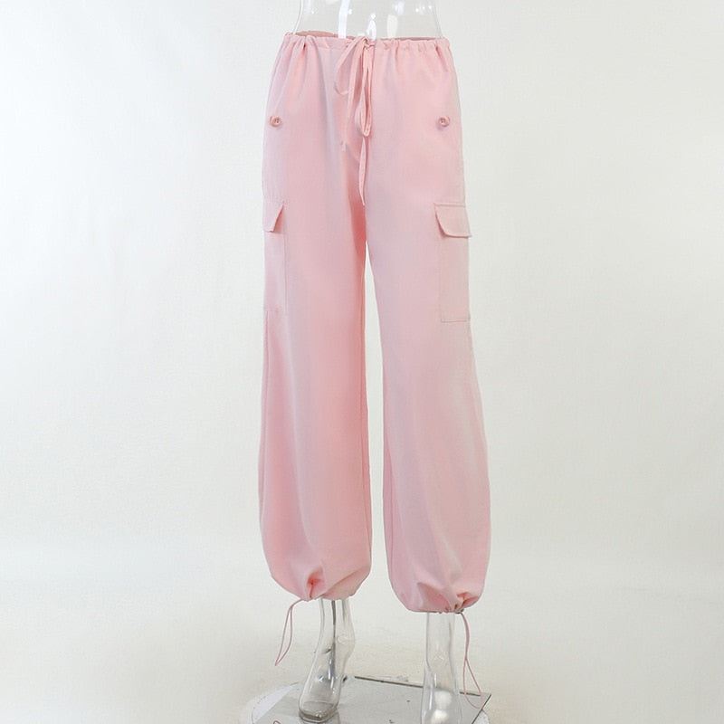 Spodnie różowe oversize damskie