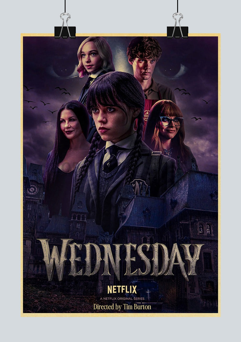 Plakat z motywem z serialu Wednesday
