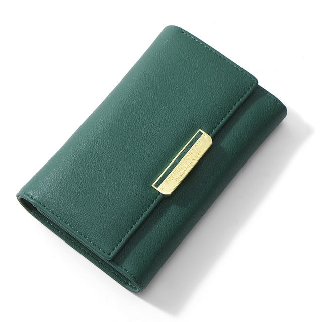 Damski krótki portfel w jednolitym kolorze