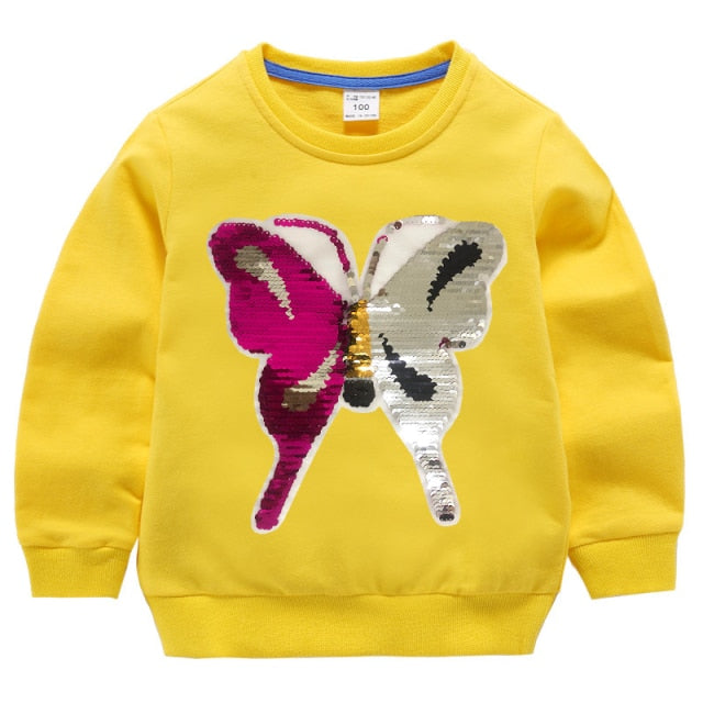 Dziewczęca bluza z cekinami motyl