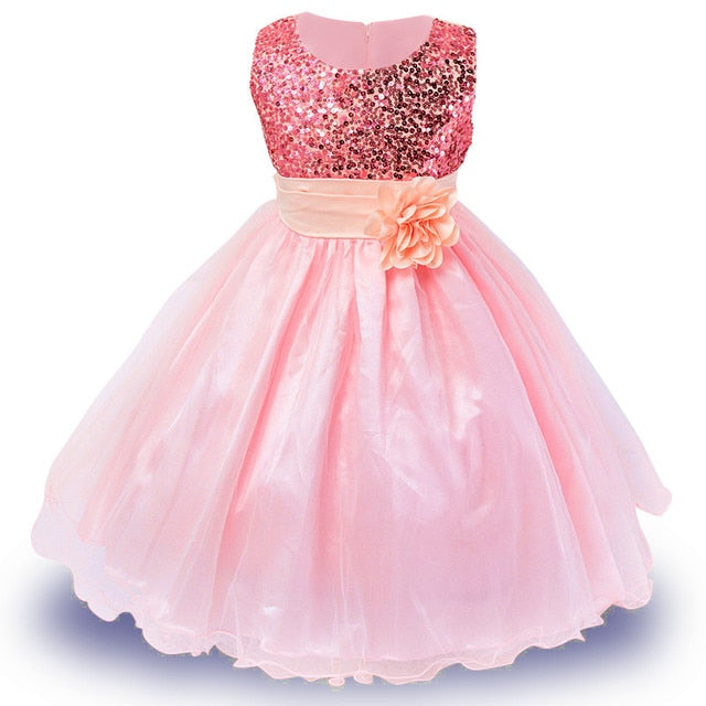 Śliczna sukienka balowa z cekinami dla dziewczynki