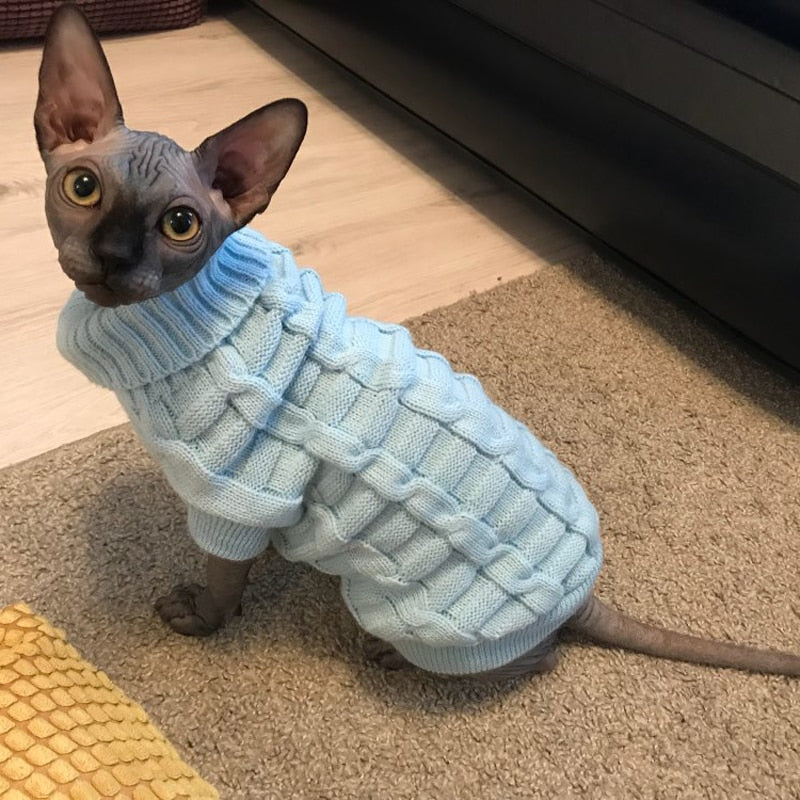 Zimowy ciepły sweter dla kotów