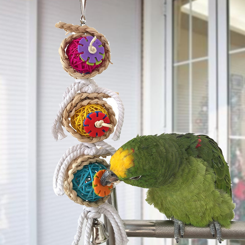 Wisząca zabawka z dzwonkiem dla papug