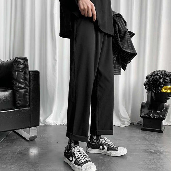 Męskie proste spodnie w jednolitym kolorze