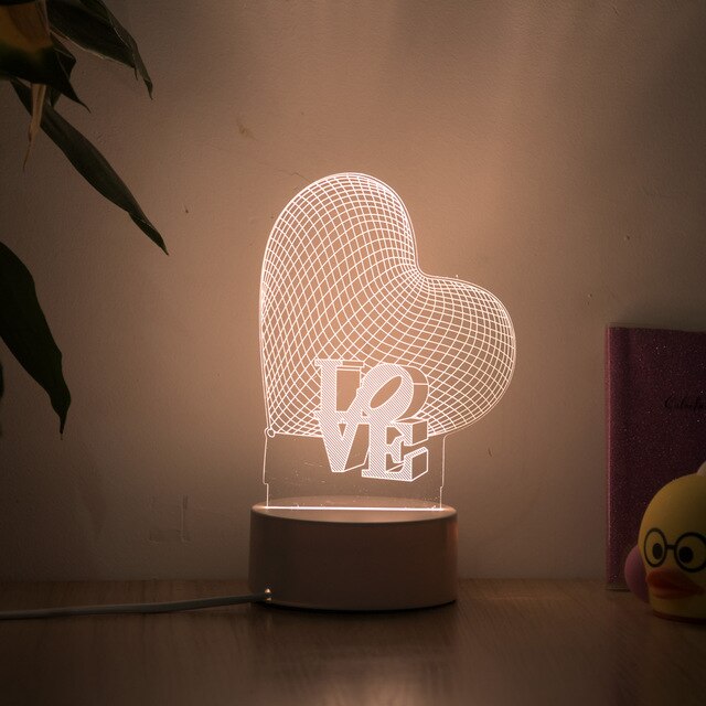 Lampka nocna LED 3D serce