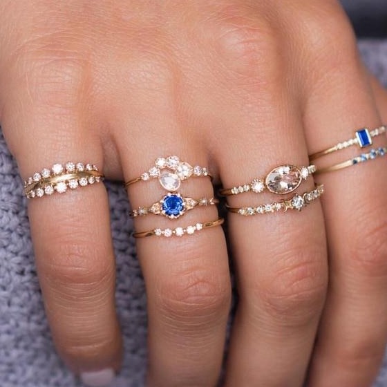 Zestaw pierścionków damskich w stylu Vintage