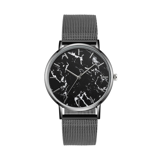 Damski zegarek kwarcowy z marmurowym wzorem