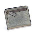 Damski skórzany portfel z kieszenią boczną