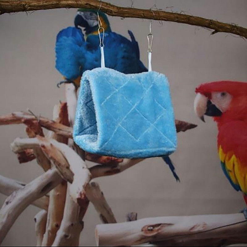 Namiot pluszowy trójkątny dla papugi
