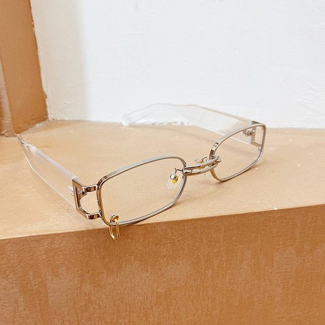 Damskie małe okulary przeciwsłoneczne prostokątne
