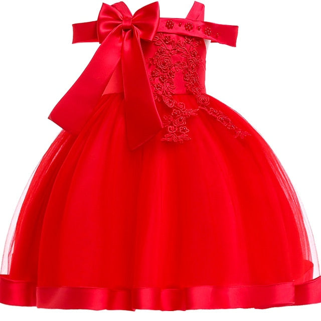 Balowa sukienka z kokardą dla dziewczynki
