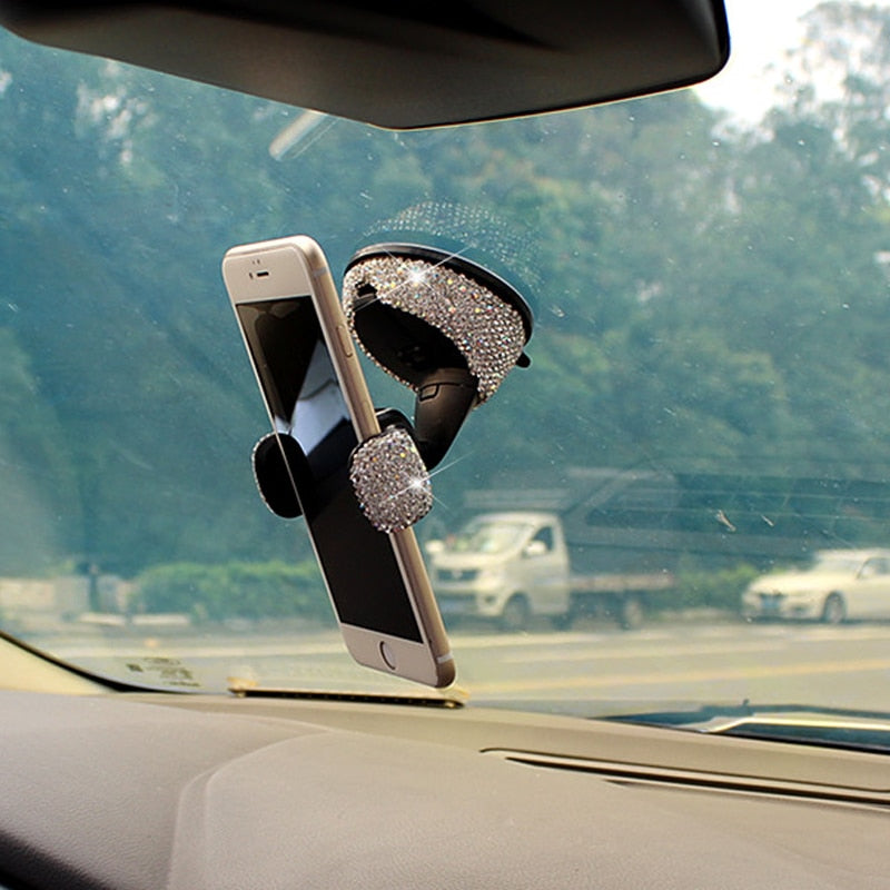 Uchwyt samochodowy na telefon z kryształkami