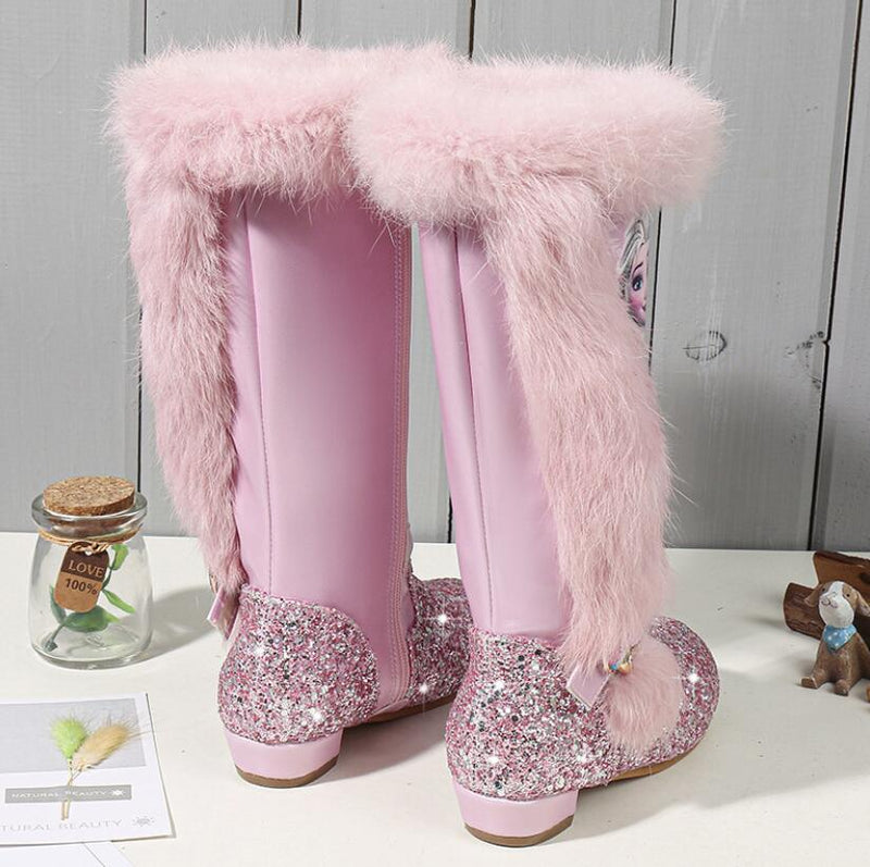 Dziewczęce wysokie zimowe buty Kraina Lodu Elsa