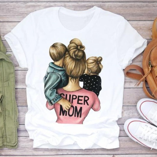 Koszulka damska z nadrukiem Super Mom