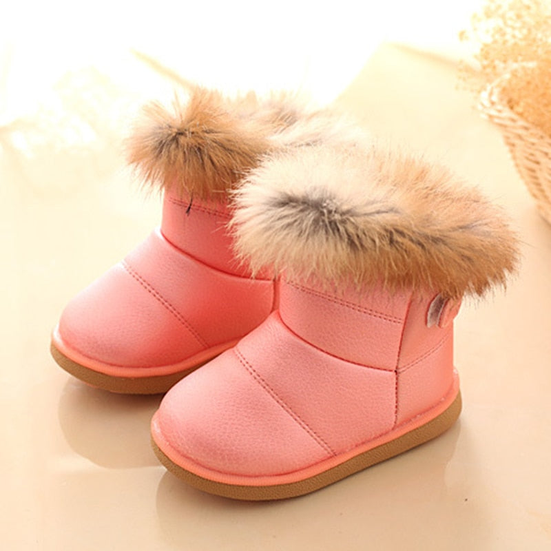 Dziewczęce buty zimowe z futerkiem