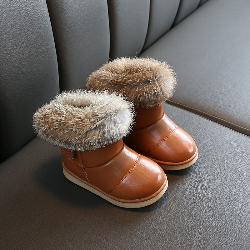 Dziewczęce buty zimowe z futerkiem