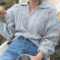 Dzianinowy sweter damski w stylu Retro