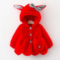Pluszowa kurtka dla niemowląt z uszami królika