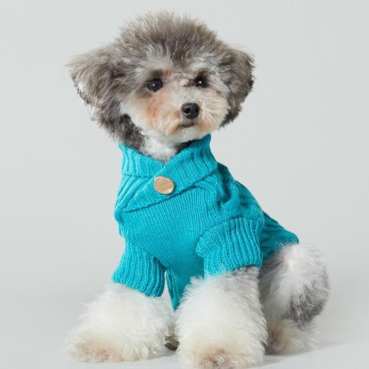 Dzianinowy sweterek dla psa