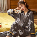 Bawełniana piżama damska we wzory