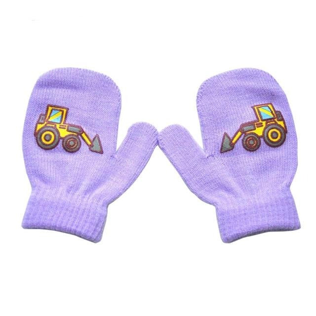 Zimowe rękawiczki dziecięce z nadrukiem