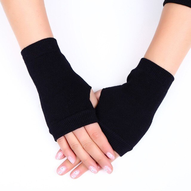 Damskie wełniane rękawiczki bez palców