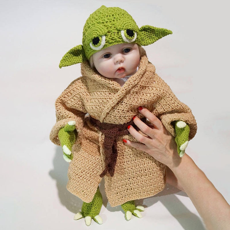 Kostium niemowlęcy Baby Yoda na sesje zdjęciową