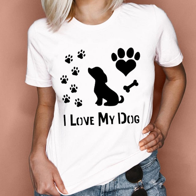 Damska koszulka I LOVE MY DOG
