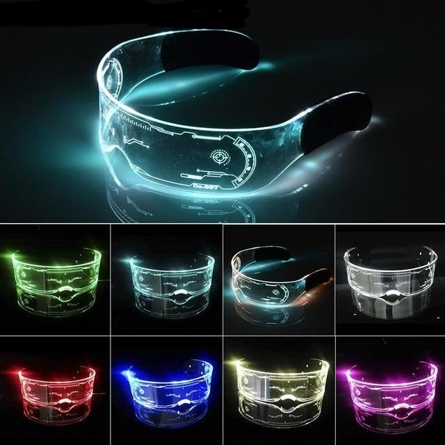 Świecące futurystyczne okulary LED imprezowe (Wyprzedaż)