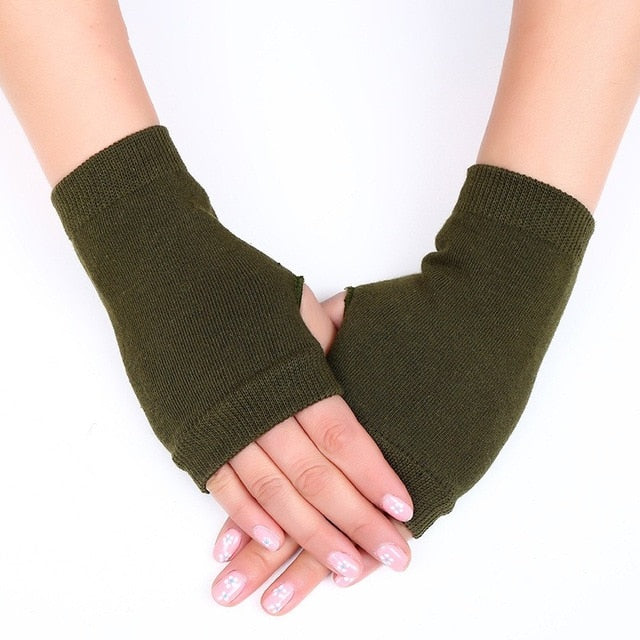 Damskie rękawiczki wełniane bez palców