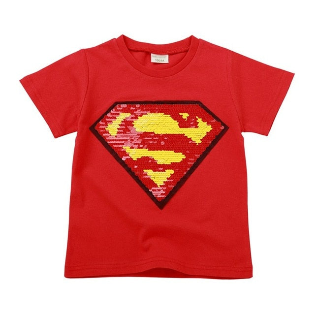Dziecięca koszulka z cekinami Superman