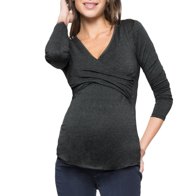 Damska koszulka ciążowa do karmienie