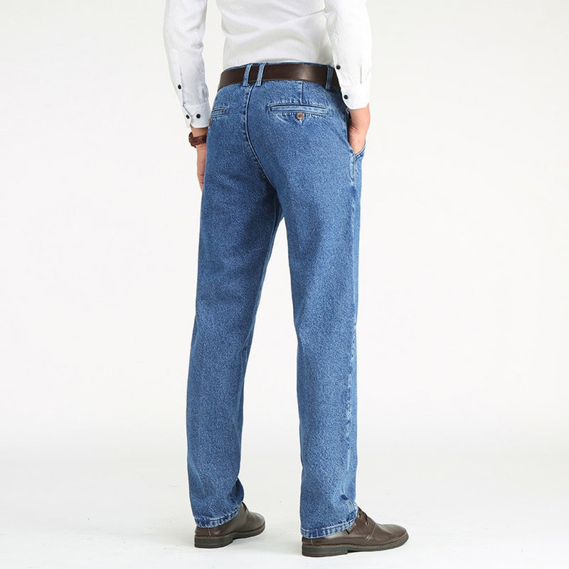 Męskie proste bawełniane spodnie dżinsowe