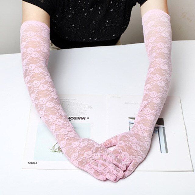 Damskie długie ultra-cienkie rękawiczki