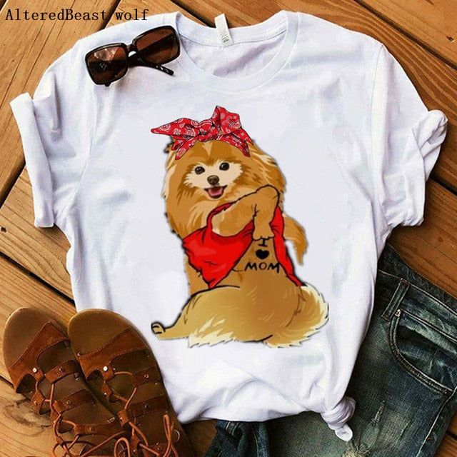 Damska koszulka Pomeranian Mom
