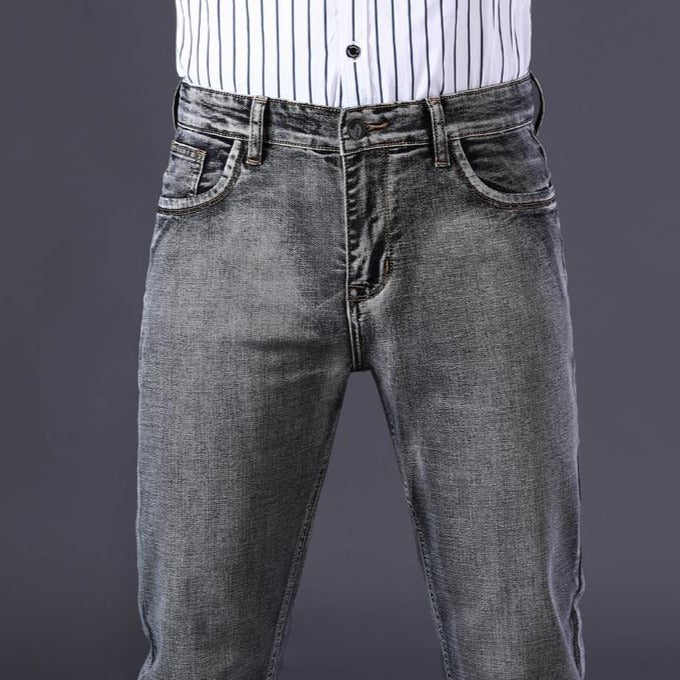 Męskie proste elastyczne dżinsy