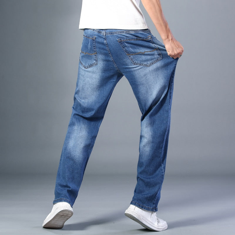 Męskie proste elastyczne spodnie dzinsowe