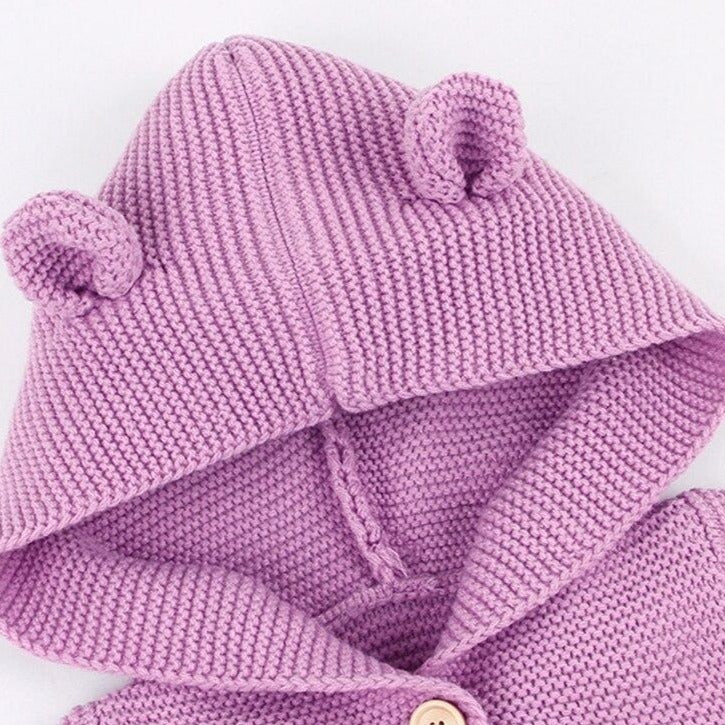 Zimowy sweterek niemowlęcy z uszami