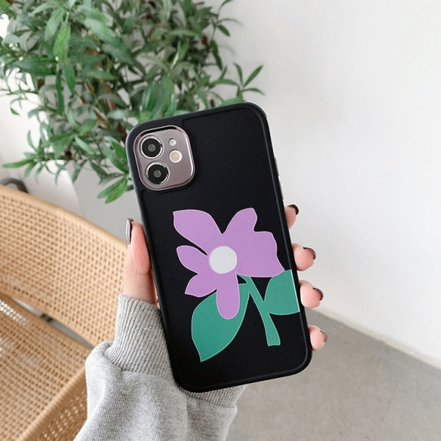 Silikonowe etui na telefon iPhone w kwiaty