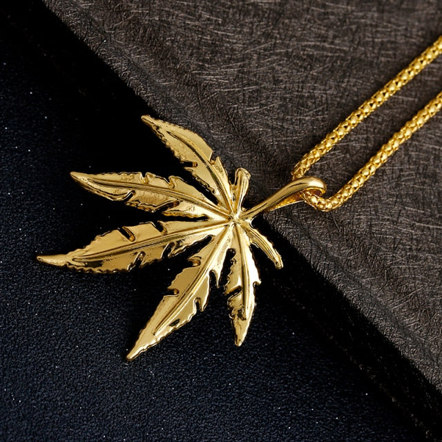 Naszyjnik męski liść Marihuana