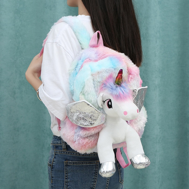 Pluszowy plecak dla dziewczynek Jednorożec