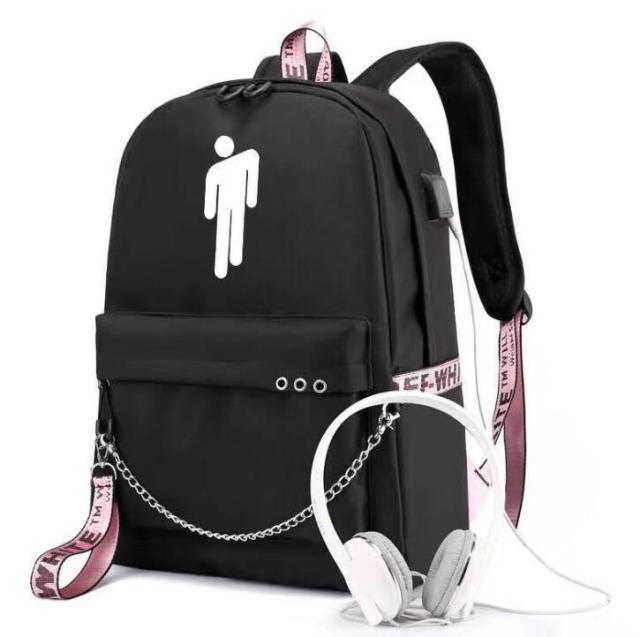 Plecak szkolny BILLIE EILISH z portem USB (Wyprzedaż)