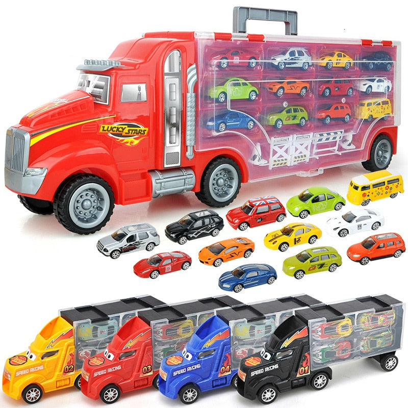 Ciężarówka z autami zestaw dla dzieci
